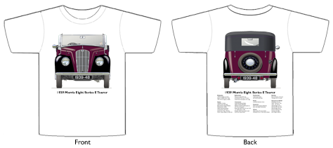 Morris 8 Series E Tourer 1939-48 T-shirt Front & Back